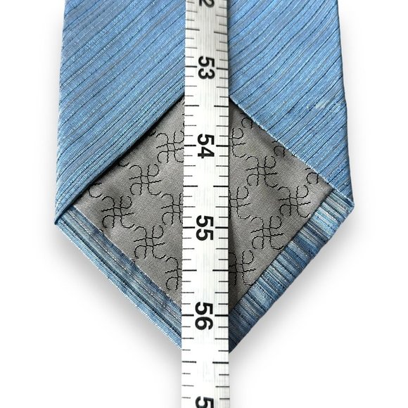 Tino Cosma Men's Tie Size 56.5 x 3.5 Blue Silver Striped 100% Silk Made in Italy - Picture 11 of 11